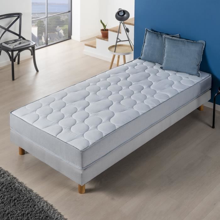 Matelas 90x190 cm - 330 Ressorts ensachés - 5 zones de confort - 19 cm - Ferme - DEKO DREAM Springmax