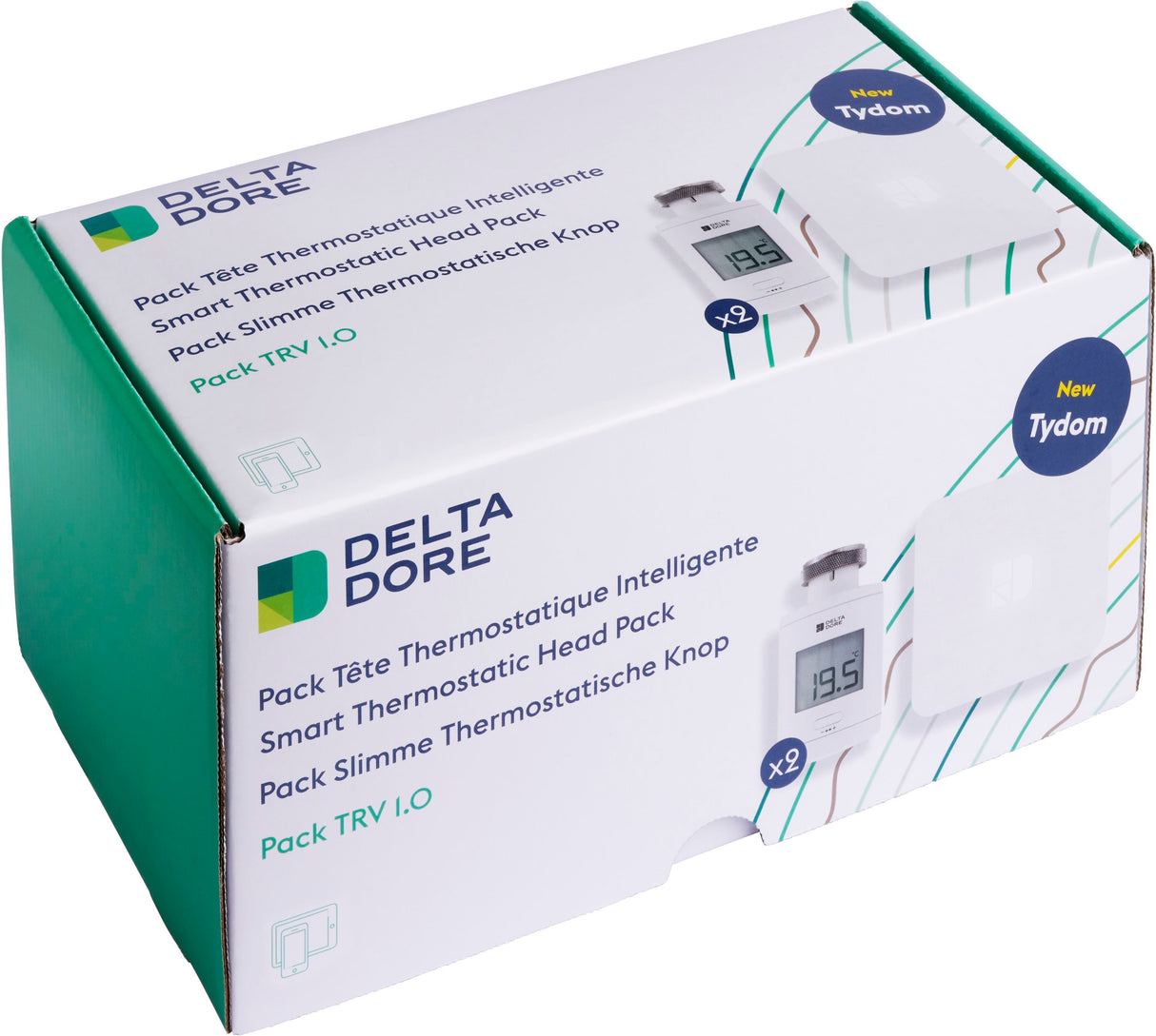 Tetes Thermostatiques et box connectée - Delta Dore - Pack TRV 1.0 connecté - 6050664