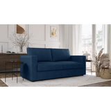 CanapÈ 3 places - Delta - Tissu Bleu - Convertible semi-express - 190 x 92 x 90 cm