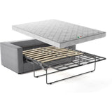 Canapé 3 places - Delta - Tissu Gris Clair - Convertible semi-express matelas 13cm - 190 x 92 x 90 cm