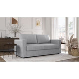 Canapé 3 places - Delta - Tissu Gris Clair - Convertible semi-express matelas 13cm - 190 x 92 x 90 cm