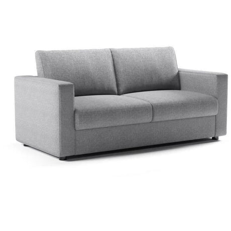 Canapé 3 places - Delta - Tissu Gris Clair - Convertible semi-express matelas 13cm - 190 x 92 x 90 cm