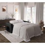 Canapé 3 places - Delta - Tissu Anthracite - Convertible semi-express matelas 13cm - 190 x 92 x 90 cm