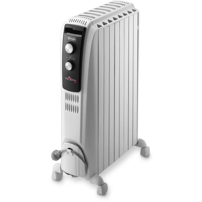 Radiateur bain d'huille Dragon4 DELONGHI - 2000W - 3 allures de chauffe - Technologie Real Energy - Effet cheminée