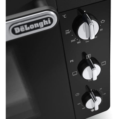 Mini-four - Chaleur tournante - DELONGHI - EO 40112.BK - Noir - Porte double vitrage - 40 L - 51,5 x 44 x 36 cm - 2000 W