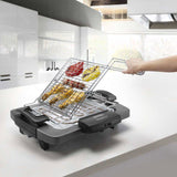 Barbecue électrique DELONGHI BQ60.X - Double grille - 1 900 W - Plateau aluminium amovible