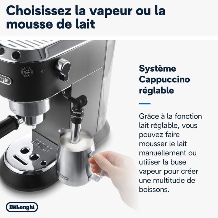 Machine expresso classique - DELONGHI EC685.BK Dedica Style - Noir - CafÈ moulu et dosettes ESE - 15 bars - 1L