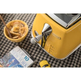 Grille-pain - DELONGHI - ICONA CAPITALS - 2 tranches - 900W - Chauffe viennoisseries - Jaune