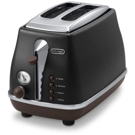 Grille-pain - DELONGHI - CTOV2103.BK - 900 W - 2 fentes - Noir mat / Chocolat