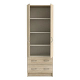 DEMEYERE Armoire - DÈcor chene brossÈ - 2 portes et 2 tiroirs - Classique - Chambre - L 61 cm - DUAL