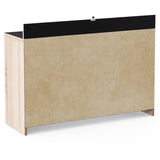 Buffet de cuisine - Décor chene brut et noir - Contemporain - 1 porte - MIKE -  L 123 cm