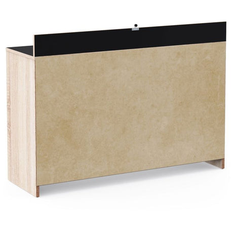 Buffet de cuisine - Décor chene brut et noir - Contemporain - 1 porte - MIKE -  L 123 cm