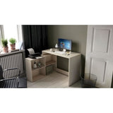 DEMEYERE Bureau d'angle contemporain décor chene Shannon - L 112 cm - NAGANO
