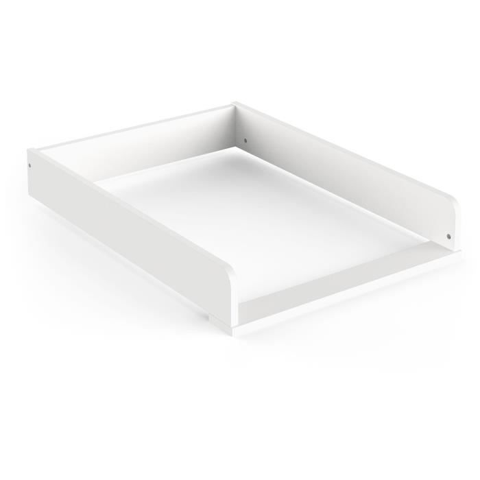 Ens. lit bÈbÈ 70 x 140 Kit Èvolutif, commode 2 tiroirs, 3 niches et 1 plan a langer, 1 armoire- FIRMIANA - Blanc & bois - DEMEYERE