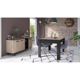 DEMEYERE Table a manger - DÈcor chene brossÈ - WAYNE - L 138,4 x P 90 x H 77,1 cm