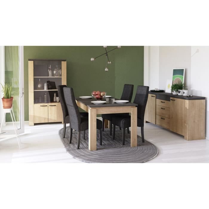 Table a manger seule AUSTIN - 6 personnes - DÈcor chene Hamilton et Sidewalk - L179  x P 90  x H 77 cm - DEMEYERE