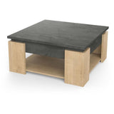 Table basse carrÈe AUSTIN - DÈcor chene Hamilton et Sidewalk - L 80 x P 80 x H 37,2 cm - DEMEYERE