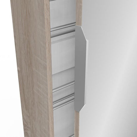 Armoire a chaussures - 12 Paires - Décor Chene - 1 porte avec miroir - L50 x P20x H180 cm - DEMEYERE