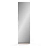 Armoire a chaussures - 12 Paires - Décor Chene - 1 porte avec miroir - L50 x P20x H180 cm - ZAPATERO