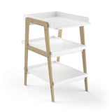 Table a langer TSUGA - Bois massif et MDF - L.58 x P.71,1 x H.101,2 cm - Pour matelas 50x70 cm - Blanc mat