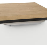 Enfilade ACCESS - 3 portes + 2 tiroirs - Décor chene Hamilton et Blanc  - L 121,5 x P 39,6 x H 85,6 cm - DEMEYERE