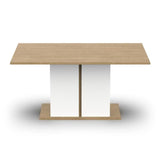 Table a manger seule ACCESS - 6 personnes - Décor chene Hamilton et blanc - L 160 x P 78 x H 90  cm - DEMEYERE