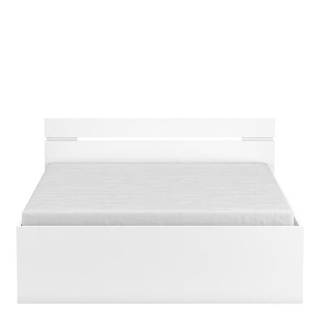 Demeyere Lit adulte MICHIGAN - 140 x 190 cm - Multiples rangements - Blanc
