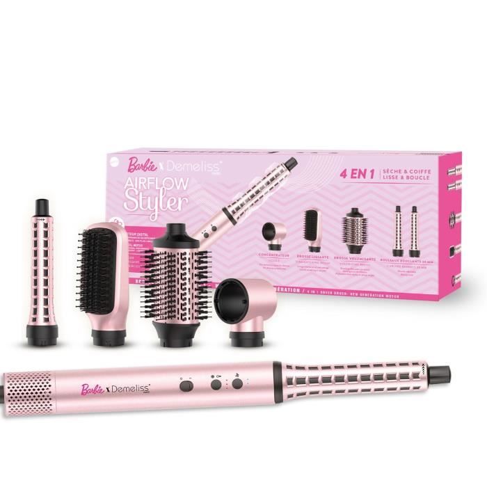 Brosse Soufflante Multistyler -SAINT ALGUE - Demeliss AIRFLOW STYLER - Seche & Coiffe, Lisse & Boucle - Collection Barbie