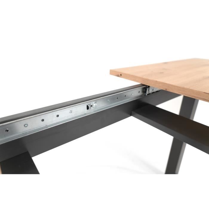 Table a manger extensible - DÈcor chene sonoma et anthracite - 160-200 cm - DENVER