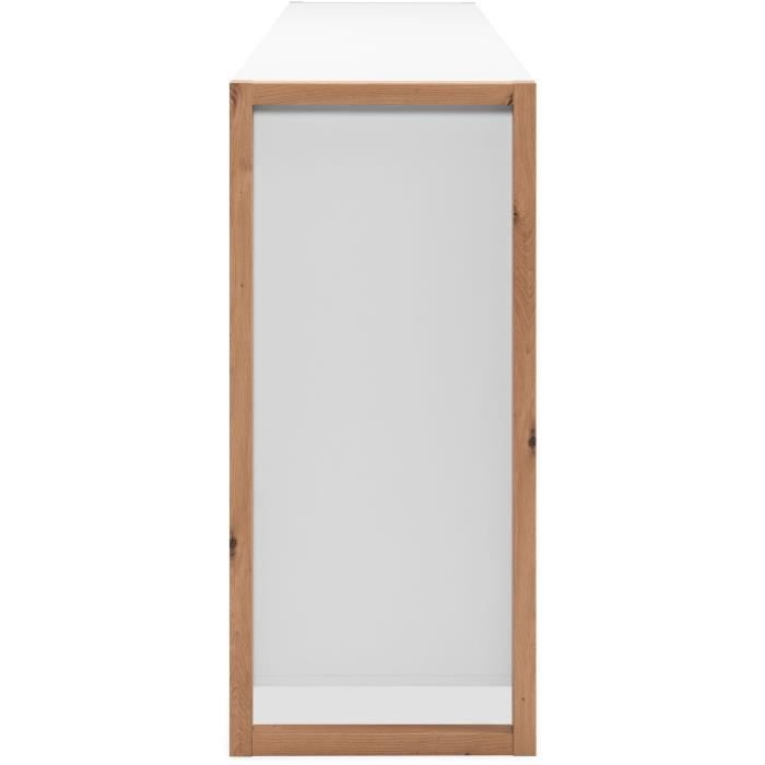 Buffet - DENVER - Chene artisan / Blanc - 3 portes - 3 tiroirs - 160 x 40 x 88 cm