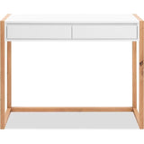 Console Bureau - DENVER - Chene artisan / Blanc - 2 tiroirs - 100 x 35 x 75 cm