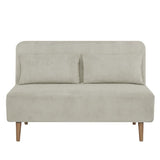 Banquette BZ - 2 places - Tissu velours côtelé Beige - 130 x 90 x 81 cm - DEPLO