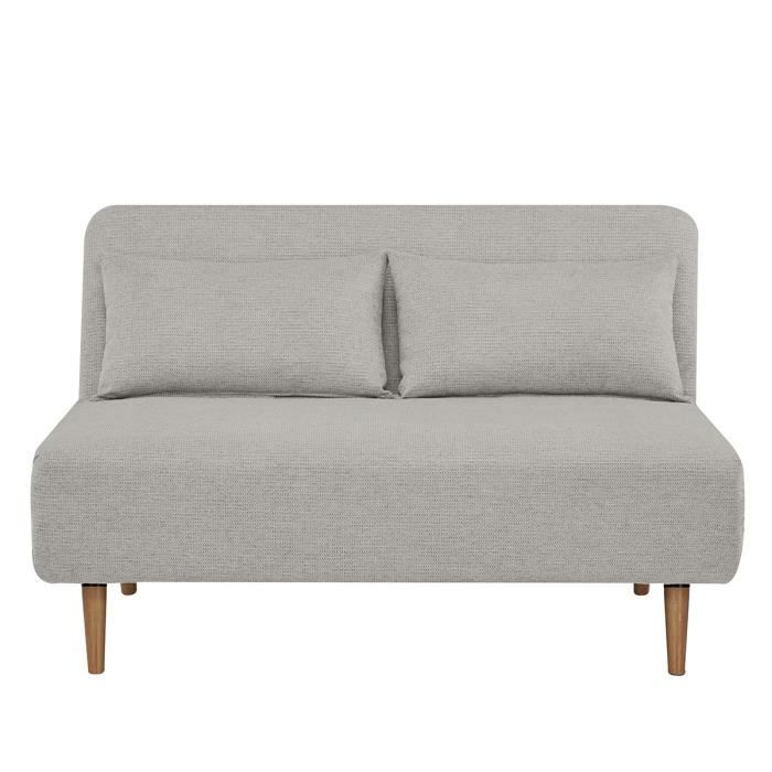 Banquette BZ - 2 places - Tissu Beige - 130 x 90 x 81 cm - DEPLO