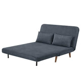 Banquette BZ - 2 places - Tissu Bleu - 130 x 90 x 81 cm - DEPLO