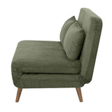 Banquette BZ - 2 places - Tissu velours côtelé Vert - 130 x 90 x 81 cm - DEPLO