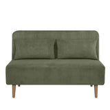 Banquette BZ - 2 places - Tissu velours côtelé Vert - 130 x 90 x 81 cm - DEPLO