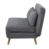 Banquette BZ - 2 places - Tissu velours côtelé Gris clair - 130 x 90 x 81 cm - DEPLO