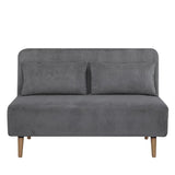 Banquette BZ - 2 places - Tissu velours côtelé Gris clair - 130 x 90 x 81 cm - DEPLO