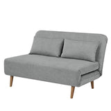 Banquette BZ - 2 places - Tissu Gris clair - 130 x 90 x 81 cm - DEPLO