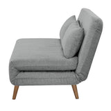 Banquette BZ - 2 places - Tissu Gris clair - 130 x 90 x 81 cm - DEPLO