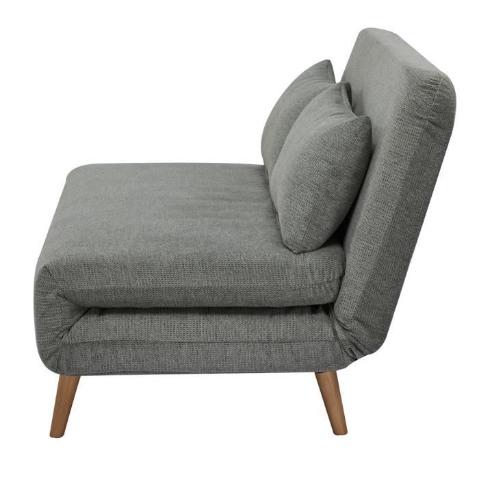 Banquette BZ - 2 places - Tissu Vert clair - 130 x 90 x 81 cm - DEPLO