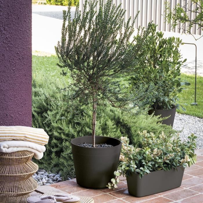 DEROMA Pot de fleurs Origin - 38 x 32 cm - 24 L - Anthracite