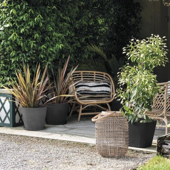 DEROMA Pot de fleurs Origin - 38 x 32 cm - 24 L - Anthracite