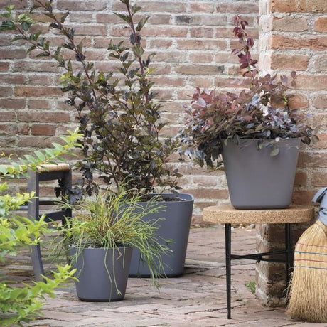 DEROMA Pot de fleurs carré Origin - 28 x 23,5 cm- 12 L - Gris