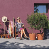 DEROMA Pot de fleurs Origin - 57,5 x 48 cm -  85 L - A roulettes - Terre cuite