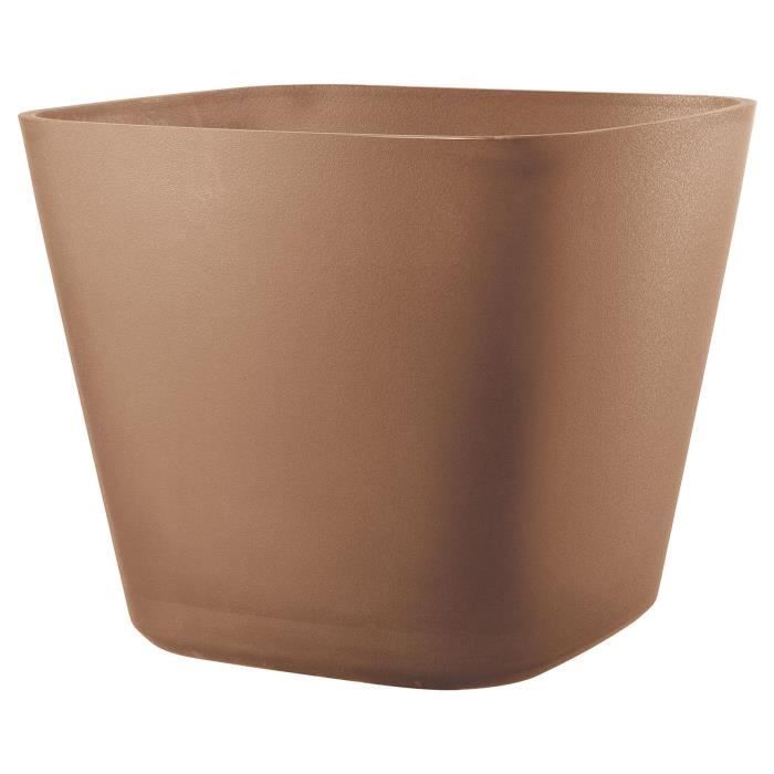 DEROMA Pot de fleurs carré Origin - 37,5 x 32 cm - 29 L - Terre cuite