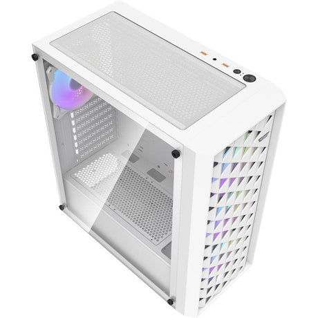 DARKFLASH - DF-DK351CL6-WH - DK351 - Boitier PC sans alimentation - Moyen tour - Format ATX - Blanc