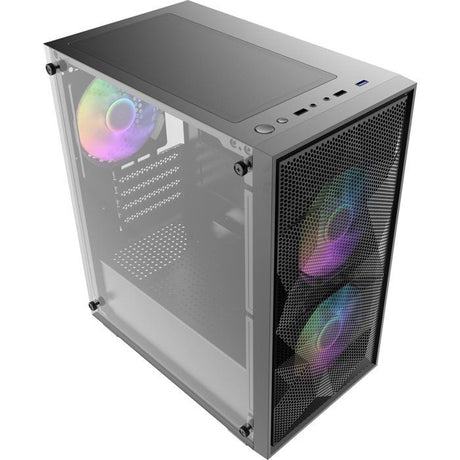 DARKFLASH - DF-M305MCL12-BK - M305 Mesh - Boitier sans alimentation - Mini tour - Format Micro-ATX - Noir