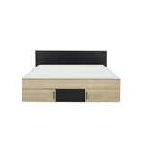 DIAGONE Lit adulte avec tiroirs de rangement  - Chataignier et noir - 160 x 200 - SWIVEL