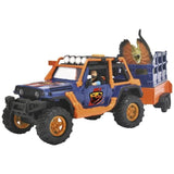 Commandant de Dinosaures - Dickie - 1 Jeep Wrangler avec remorque + 1 figurine articulÈe + 2 dinosaures